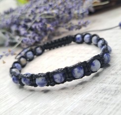 Плетений браслет із содаліту 6мм від стресів
