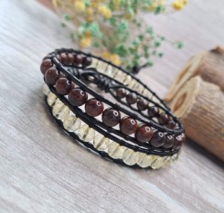 Браслет на збільшення енергії із цитрину та гранату