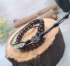 Браслет на збільшення енергії із цитрину та гранату