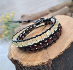 Браслет на збільшення енергії із цитрину та гранату