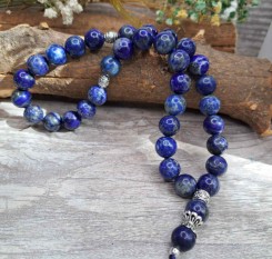 Чотки із нетонованого лазуриту на 33 камені