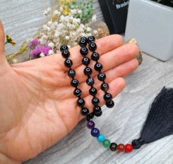 Буддійські чотки на 54 камені агату та 7 каменів по чакрам