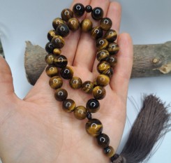 Чотки із тигрового ока Ганг (33 камені по 10мм)
