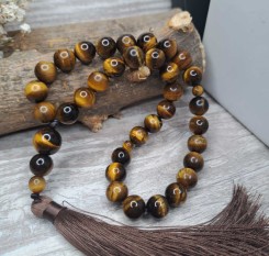 Чотки із тигрового ока Ганг (33 камені по 10мм)