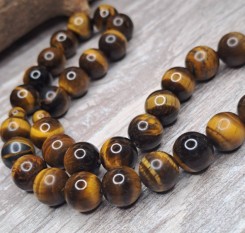 Чотки із тигрового ока Ганг (33 камені по 10мм)