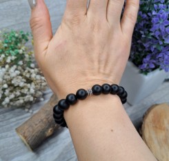 Чоловічий браслет із шунгітом 10мм на захист