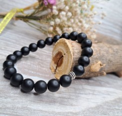 Чоловічий браслет із шунгітом 10мм на захист