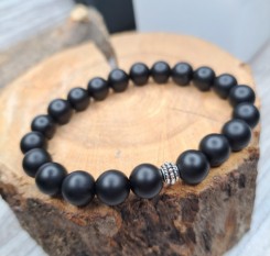 Чоловічий браслет із шунгітом 10мм на захист