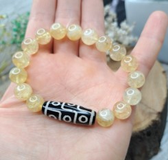 Браслет із цитрином і Дзи 9 очей "Дев'ять шляхів до успіху"