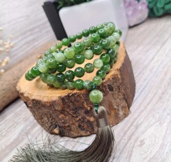 Чотки-амулет здоров'я і сили із канадського нефриту на 108