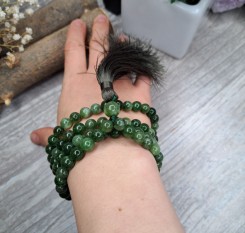 Чотки-амулет здоров'я і сили із канадського нефриту на 108