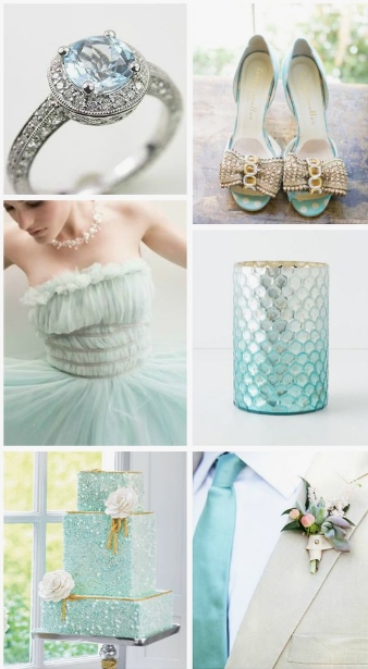 Свадебный декор аквамарин фотоколлаж 