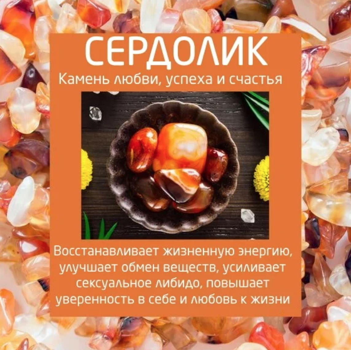 Баннер свойства сердолика 