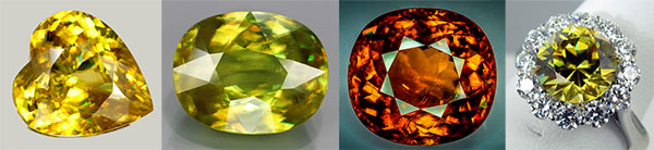 Титанит желтый камень